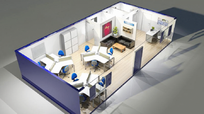 Bố trí nội thất container văn phòng