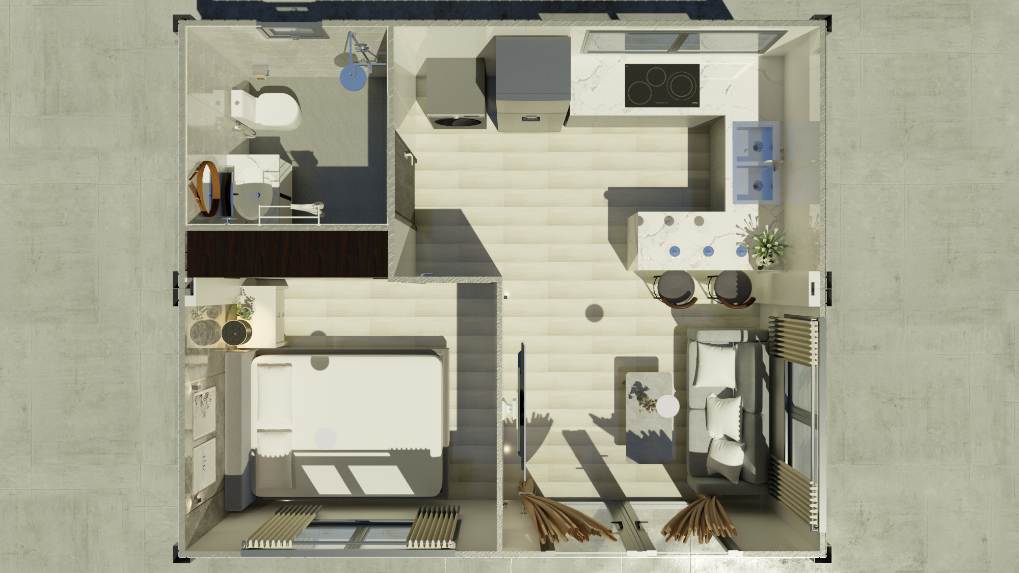 Nhà container 50 triệu đủ các phòng chức năng