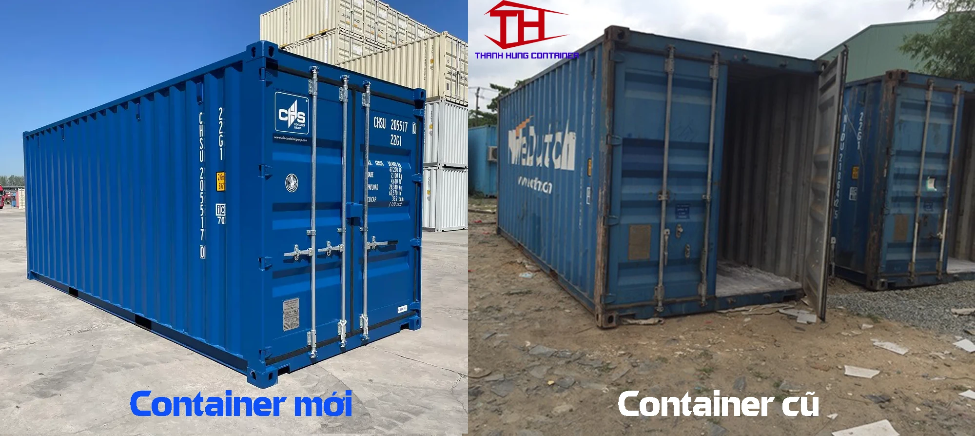 Mua Container Cũ Hay Container Mới? So Sánh Chi Tiết Trước Khi Quyết Định 1 container cu container moi