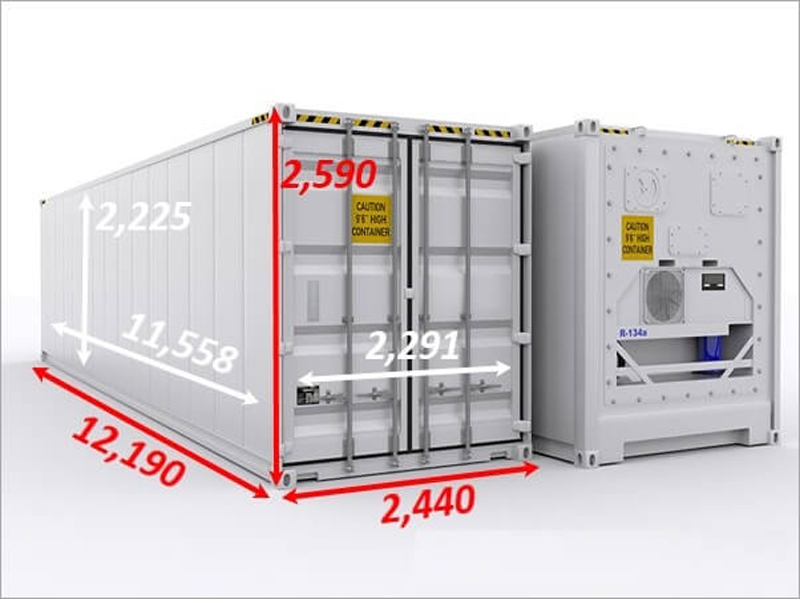 Cho Thuê Container Lạnh 40feet Giá Rẻ 4 kich thuoc container lanh 40 feet